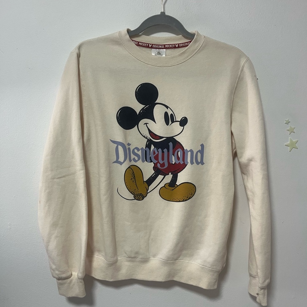 Disney Cream Crewneck Sweater with Mickey Mouse Design